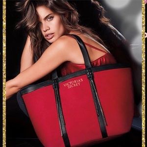 NWT: Victoria Secret red faux leather braided tote